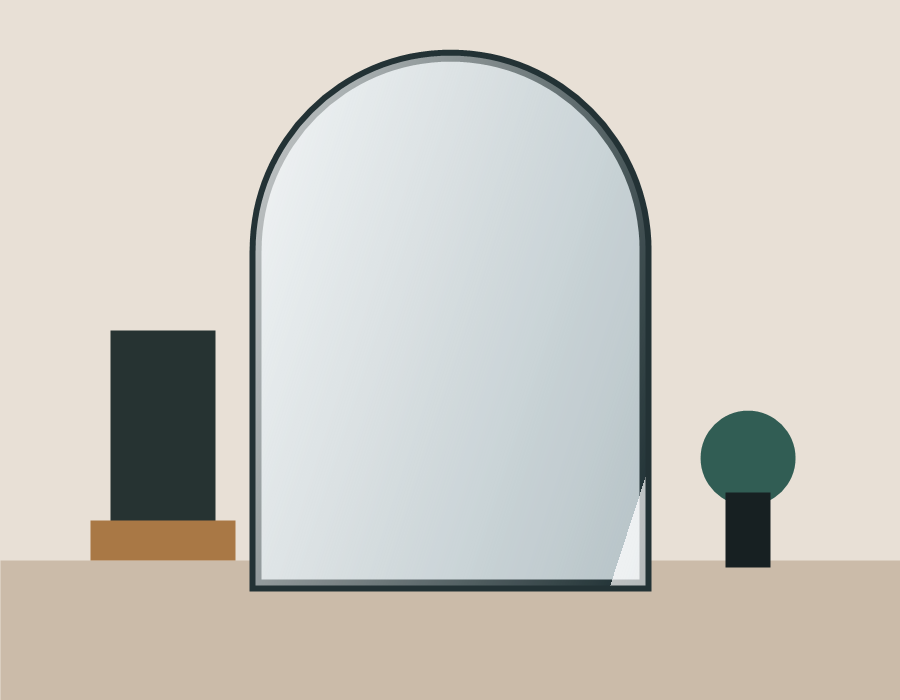 Tall arched dressing mirror